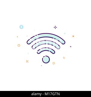 Concept wifi icon. Vector illustration of wireless access point. Thin line flat design element Stock Vector