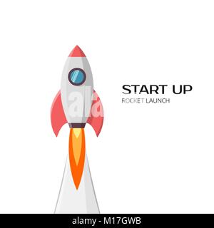 Startup project concept. Business flat design. vector illustration isolated on white Stock Vector