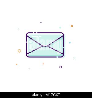 Concept mail icon. Thin line flat design element. Concept of receive an e-mail. Vector illustration isolated on white background Stock Vector