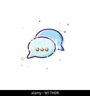 Chat Icon in trendy style - thin line flat design element. Speech bubble symbol for your web site design, logo, app, UI. Vector illustration Stock Vector