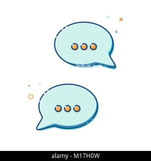 Chat Icon in trendy style - thin line flat design. Group speech bubbles symbol for your web site design, logo, app, UI. Vector illustration Stock Vector