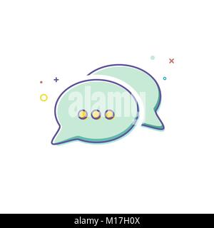 Chat Icon in trendy style - thin line flat design. Group speech bubbles symbol for your web site design, logo, app, UI. Vector illustration Stock Vector