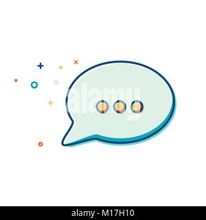 Chat Icon in trendy style - thin line flat design. Speech bubble symbol for your web site design, logo, app, UI. Vector illustration Stock Vector
