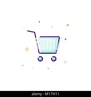 Concept cart icon. Thin line flat design element. buy online concept. Vector illustration isolated on white background Stock Vector