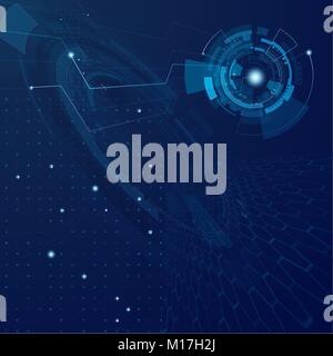 Abstract future technology design background. Futuristic cyberspace tech concept. Sci fi interface system. Vector background Stock Vector