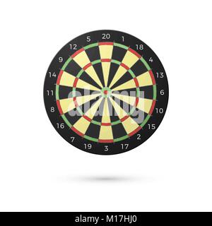 Classic Darts Board with twenty sectors. Realistic Dart boards. Game concept. Vector illustration isolated on white background Stock Vector
