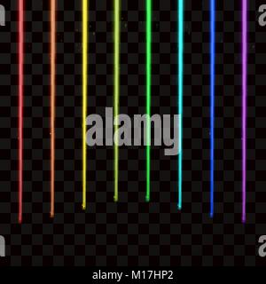 Colorful laser beams. Abstract Laser rays all color of rainbow. Vector illustration Stock Vector