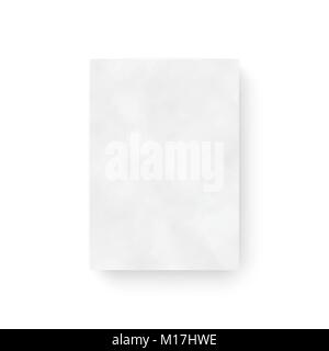Empty paper letter white sheet template. Paper and carton texture. Paper surface canvas. Vector illustration isolated on white background Stock Vector