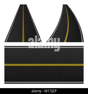 Element of road stripe. Set of marking highway. empty traffic road pattern. Vector illustration Stock Vector