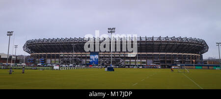 A shot of Murrayfield Rugby Stadium in Edinburgh, Scotland Stock Photo