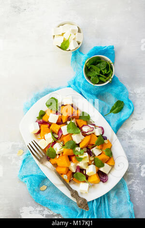 Pumpkin Salad with Arugula, Feta, and Pumpkin Seeds, Salad Mix with ...