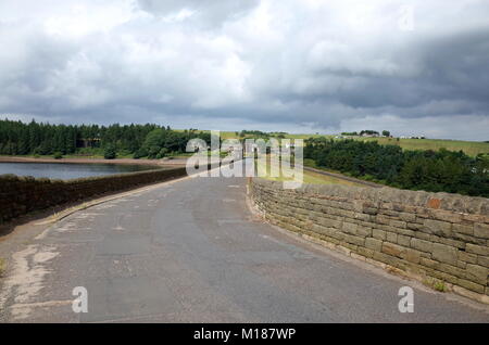 Hiking around Langsett Resevoir in the Peak District National Park. The resevoir provides water to Sheffield and Barnsley and is a popular destination Stock Photo