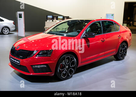 BRUSSELS - JAN 10, 2018: New 2018 Skoda Octavia RS245 car shown at the Brussels Motor Show. Stock Photo