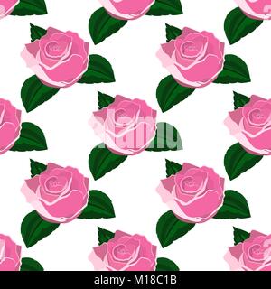 Seamless wallpaper pink roses  Stock Vector