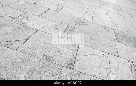 Urban walking lane pavement background texture, white stone tiling pattern Stock Photo