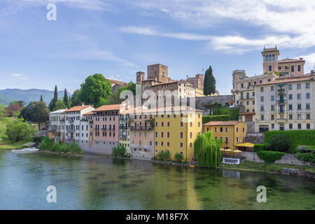 View over Brenta river,Bassano del Grappa,Veneto,Italy Stock Photo