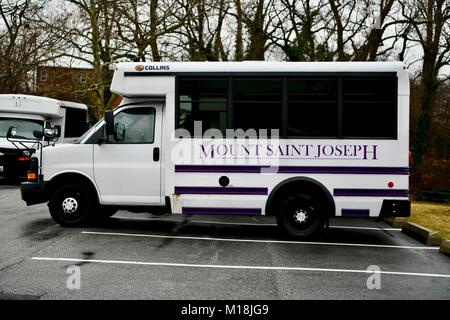 Mount Saint Joseph High School bus, Baltimore, MD, USA Stock Photo