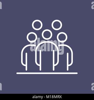Group of people business people icon simple line flat illustration. Stock Vector