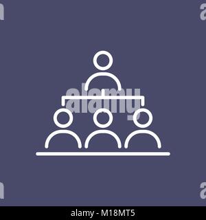 Organization structure business people icon simple line flat illustration. Stock Vector