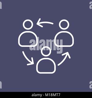 Organization structure business people icon simple line flat illustration. Stock Vector