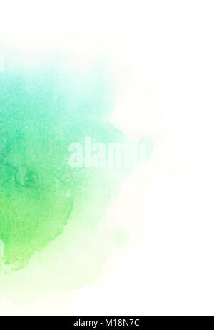 Watercolor background. Green, turquoise and blue colors Stock Photo