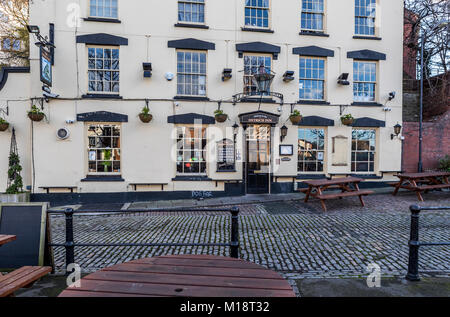 The Ostrich harbourside pub, Bristol, UK. Stock Photo