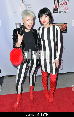The Command Sisters attend the 6th Annual She Rocks Awards 2018 at House of Blues on January 26, 2018 in Anaheim, California. Stock Photo