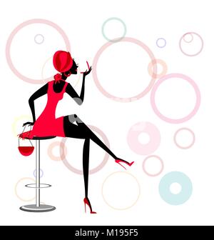powder and lady Stock Vector
