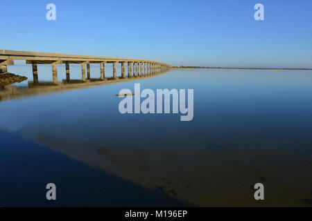 The bridge from Dauphin Island to the mainland. Stock Photo