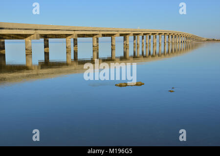 The bridge from Dauphin Island to the mainland. Stock Photo