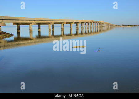 The bridge from Dauphin Island to the mainland. Stock Photo