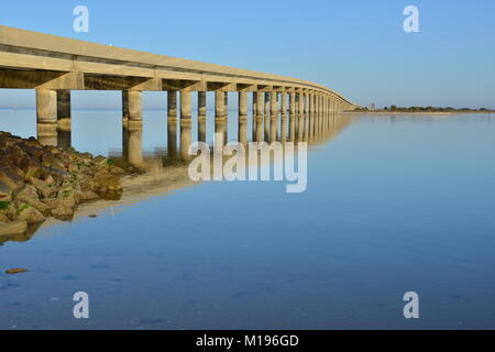 The bridge from Dauphin Island to the mainland. Stock Photo