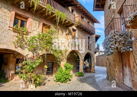 Santa Pau, Girona province, Catalonia, Spain Stock Photo
