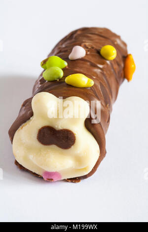 Marks & Spencer Colin the Caterpillar chocolate mini roll isolated on white background Stock Photo