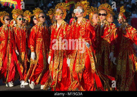 Seattle Chinese Community Girls Drill Team Stock Photo