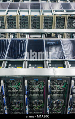 Geneva, Switzerland - 26 Jan 2018: Servers at the data centre of the European Organization for Nuclear Research (CERN) in Geneva, Switzerland. Stock Photo