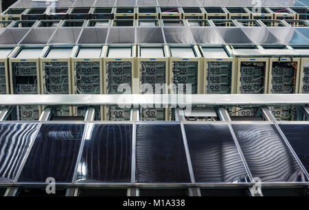 Geneva, Switzerland - 26 Jan 2018: Servers at the data centre of the European Organization for Nuclear Research (CERN) in Geneva, Switzerland. Stock Photo