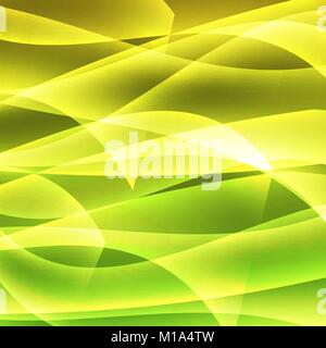 abstract vector glowing background with soft lines - green and yellow Stock Vector