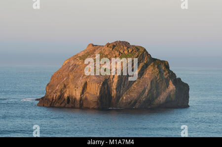 "Face Rock" at dawn, Bandon Beach, Bandon, Oregon Coast Stock Photo