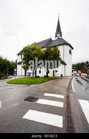 Church and buildings in Cortina d'Ampezzo Stock Photo