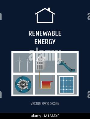 Template booklet he concept of renewable energy Stock Vector
