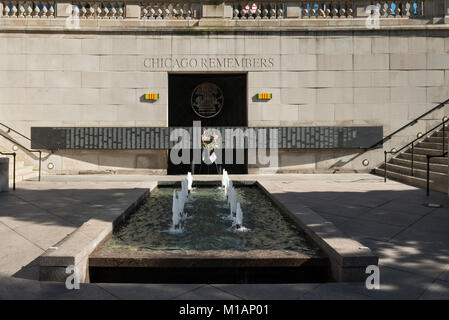 Chicago, IL - Jun 10, 2017 - The Vietnam Veteran's Memorial Plaza  in Chicago River Walk area is one of the largest memorials outside of Washington DC Stock Photo