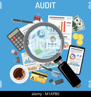 Auditing, Tax Process, Accounting Concept Stock Vector