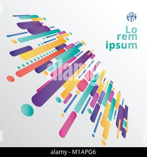 Abstraction modern style composition made of various rounded shapes in colorful. elements design perspective, Vector illustration. Stock Vector