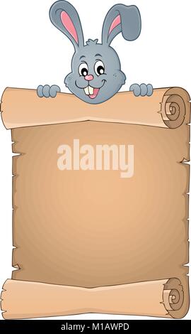 Lurking Easter bunny with parchment 1 - eps10 vector illustration Stock ...