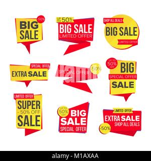 Sale Banner Set Vector. Discount Tag, Special Offer Banner. Special Offer Templates. Best Offer Advertising. Isolated Illustration Stock Vector