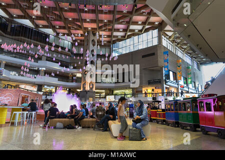 People inside Complexe Desjardins, Montreal, province of Quebec, Canada. Stock Photo