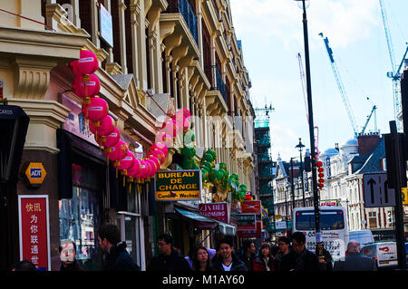 Red lantern in Chinatown London chinese new year Stock Photo