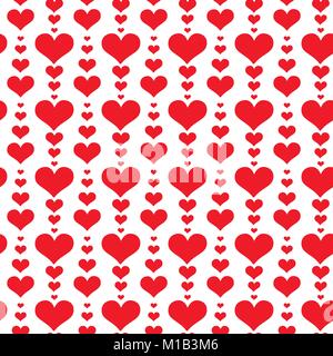 Vector illustration. Seamless geometric pattern with hearts. Stock Vector