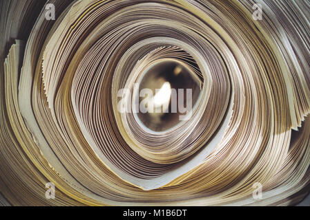 Closeup view of newspapers roll Stock Photo
